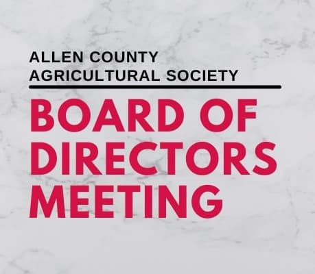 Allen County Agricultural Society Board of Directors October Meeting