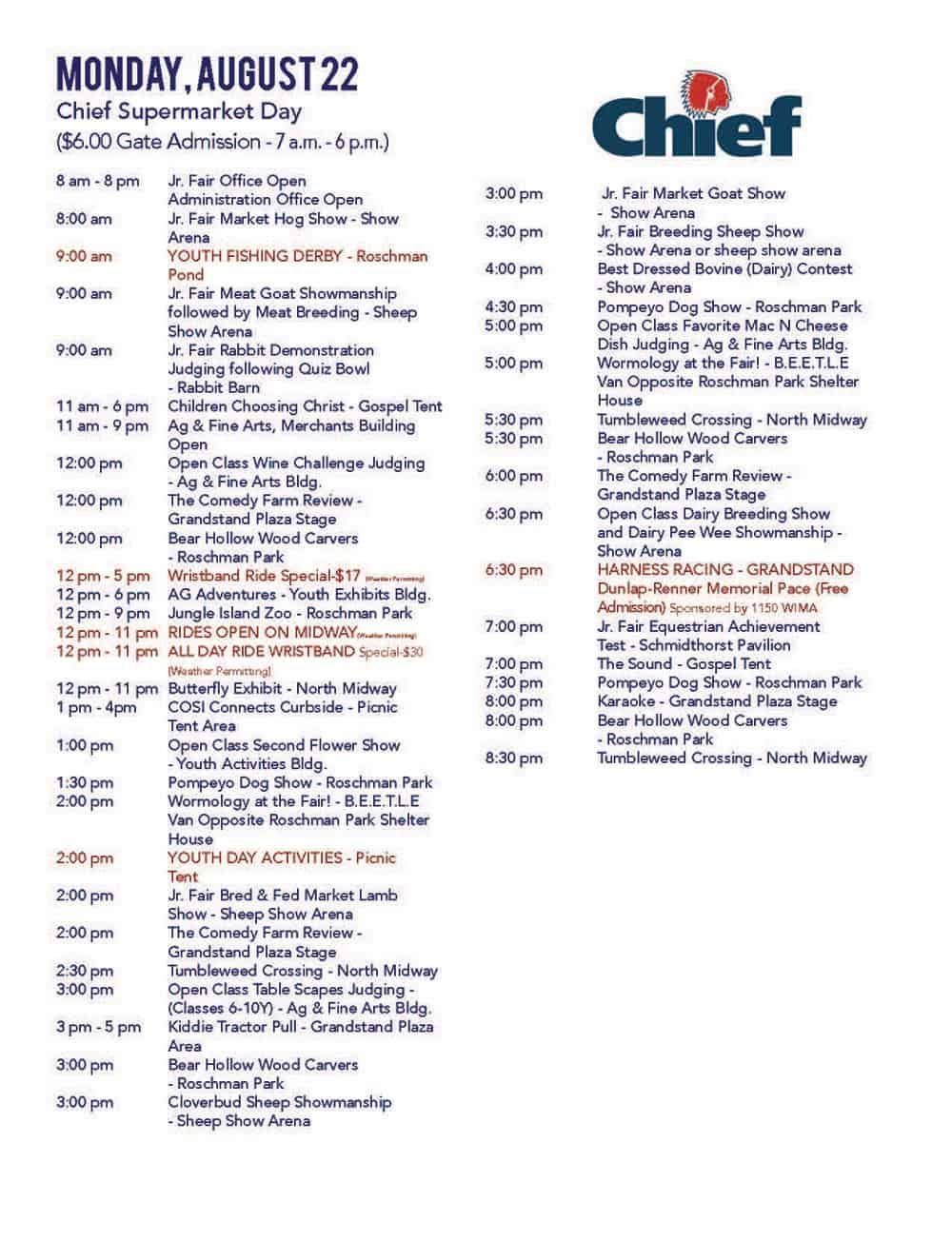Allen County Fair schedule 2022