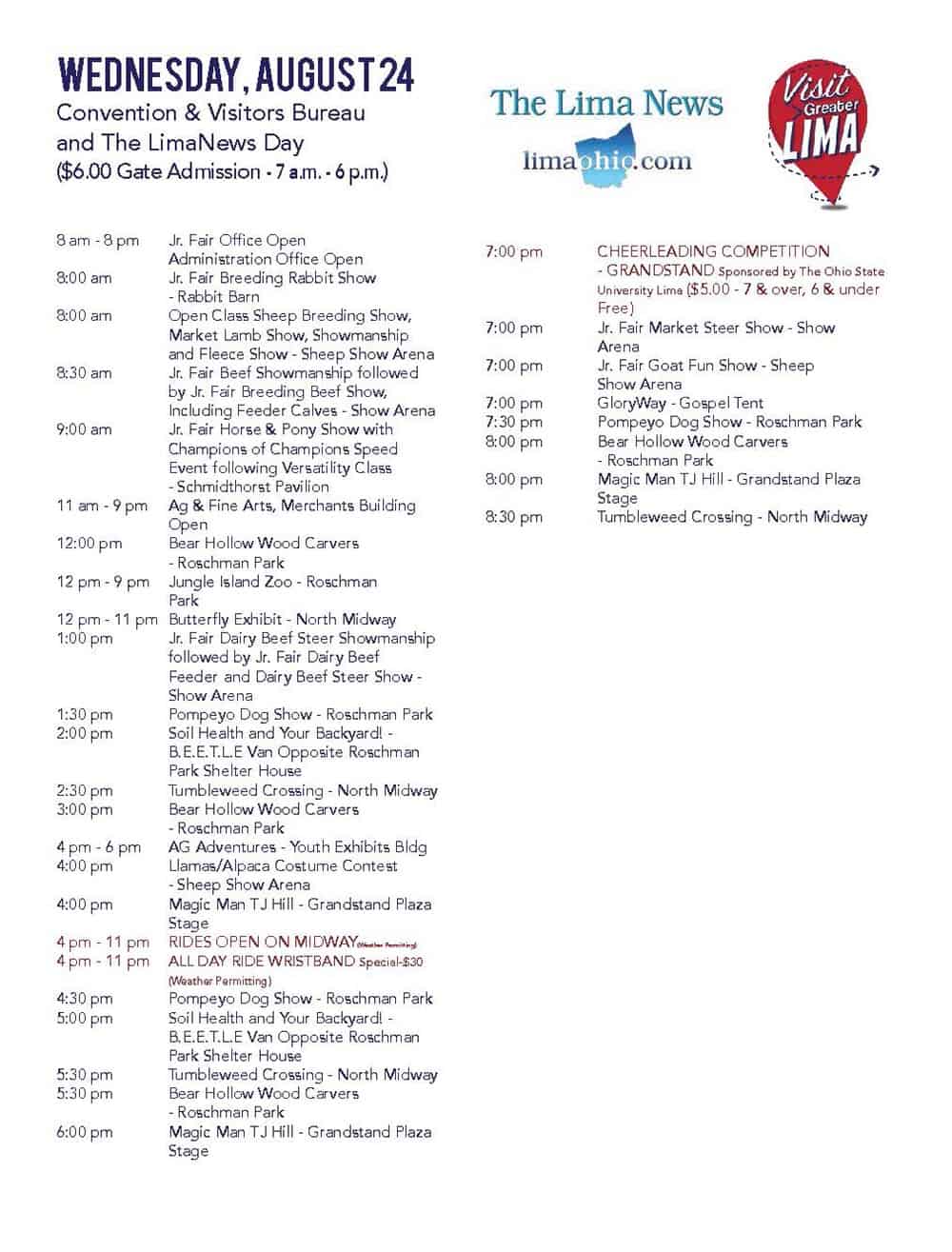 Allen County Fair schedule 2022